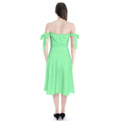 Shoulder Tie Bardot Midi Dress 