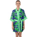 Carnatial Frequencee Half Sleeve Satin Kimono 