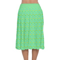 Velvet Flared Midi Skirt 