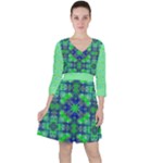 Carnatial Frequencee Quarter Sleeve Ruffle Waist Dress