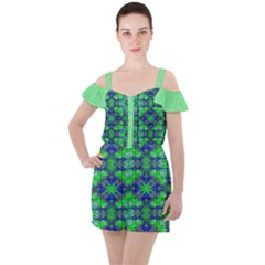 Ruffle Cut Out Chiffon Playsuit 