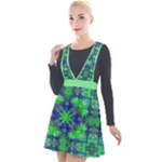 Carnatial Frequencee Plunge Pinafore Velour Dress