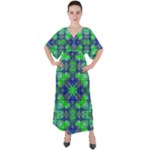 Carnatial Frequencee V-Neck Boho Style Maxi Dress