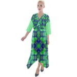 Carnatial Frequencee Quarter Sleeve Wrap Front Maxi Dress