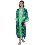 Carnatial Frequencee Maxi Satin Kimono