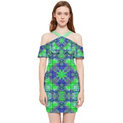 Shoulder Frill Bodycon Summer Dress 