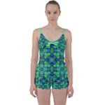 Carnatial Frequencee Tie Front Two Piece Tankini