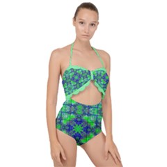 Scallop Top Cut Out Swimsuit 