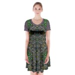 Cii (2) Idunno Short Sleeve V-neck Flare Dress