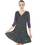 Cii (2) Idunno Quarter Sleeve Front Wrap Dress