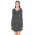 Cii (2) Idunno Long Sleeve V-neck Flare Dress