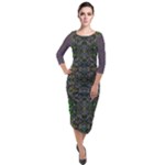 Cii (2) Idunno Quarter Sleeve Midi Velour Bodycon Dress