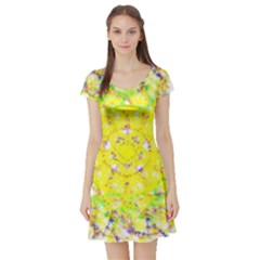 Short Sleeve Skater Dress Front Short Sleeve Skater Dress Front