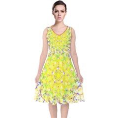 V-Neck Midi Sleeveless Dress  