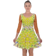 Quarter Sleeve Skater Dress 