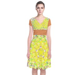 Short Sleeve Front Wrap Dress 