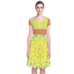 New Sundays (2) Mandala Top Short Sleeve Front Wrap Dress