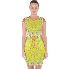 Capsleeve Drawstring Dress  