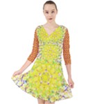 New Sundays (2) Mandala Top Quarter Sleeve Front Wrap Dress