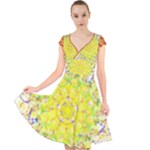 New Sundays (2) Mandala Top Cap Sleeve Front Wrap Midi Dress