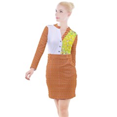 Button Long Sleeve Dress 