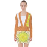 New Sundays (2) Mandala Top V-neck Bodycon Long Sleeve Dress