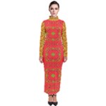 Mocha Morning (3) Bouquet Turtleneck Maxi Dress