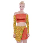 Mocha Morning (3) Bouquet Off Shoulder Top with Mini Skirt Set