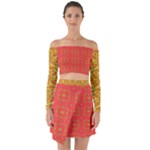 Mocha Morning (3) Bouquet Off Shoulder Top with Skirt Set