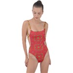 Mocha Morning (3) Bouquet Tie Strap One Piece Swimsuit