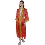 Mocha Morning (3) Bouquet Maxi Satin Kimono