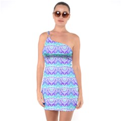 One Shoulder Ring Trim Bodycon Dress 