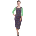 Flower Girl Cii (2) Quarter Sleeve Midi Velour Bodycon Dress