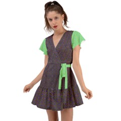 Flutter Sleeve Wrap Dress 