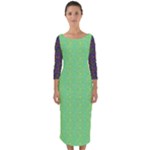 Cii (2) Flower Girl Quarter Sleeve Midi Bodycon Dress
