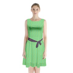 Sleeveless Waist Tie Chiffon Dress 