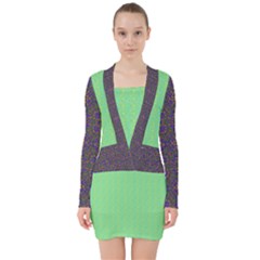 V-neck Bodycon Long Sleeve Dress 