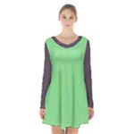 Cii (2) Flower Girl Long Sleeve Velvet V-neck Dress