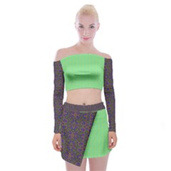 Off Shoulder Top with Mini Skirt Set 