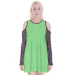 Cii (2) Flower Girl Velvet Long Sleeve Shoulder Cutout Dress
