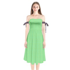 Shoulder Tie Bardot Midi Dress 