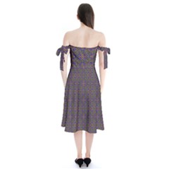 Shoulder Tie Bardot Midi Dress 
