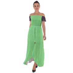 Off Shoulder Open Front Chiffon Dress 
