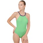 Cii (2) Flower Girl High Neck One Piece Swimsuit