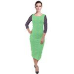 Cii (2) Flower Girl Quarter Sleeve Midi Velour Bodycon Dress
