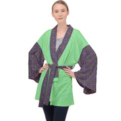 Long Sleeve Velvet Kimono  