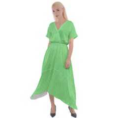 Cross Front Sharkbite Hem Maxi Dress 