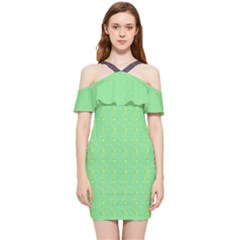 Shoulder Frill Bodycon Summer Dress 