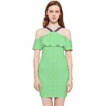 Cii (2) Flower Girl Shoulder Frill Bodycon Summer Dress