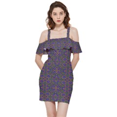 Shoulder Frill Bodycon Summer Dress 